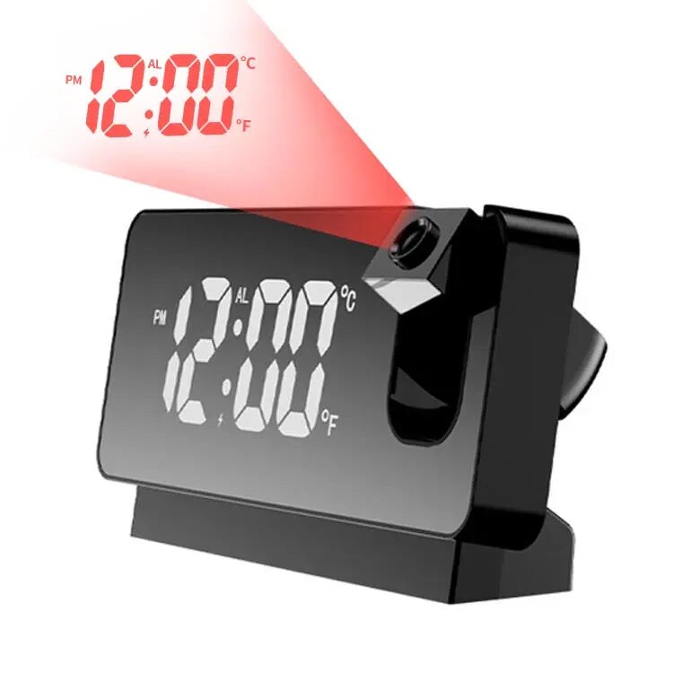 Projection Alarm Clock Digital Clock With 180 Rotatable Projector Large Led Display Date Temperature Clock For Your