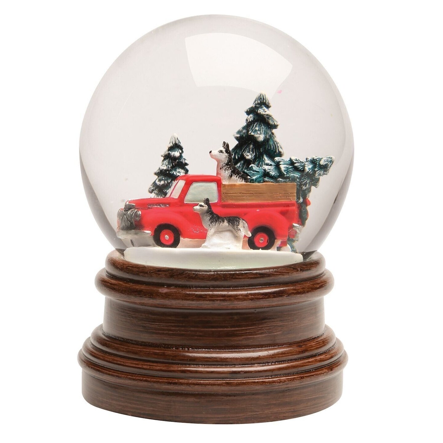 Musical Red Truck Christmas Snow Globe