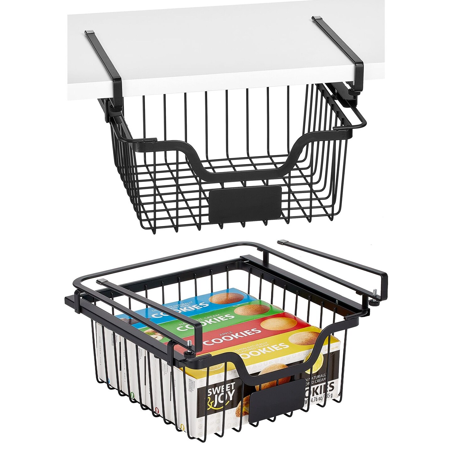 mDesign Steel Wire Undershelf Front Dip Storage Basket w/ Label 2 Pack Michaels