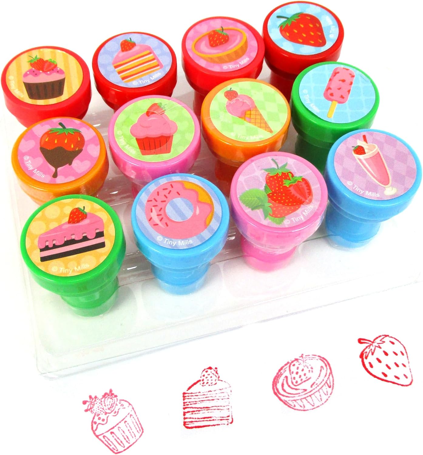 TINYMILLS 12 Pcs Strawberry Stamp Kit for Kids