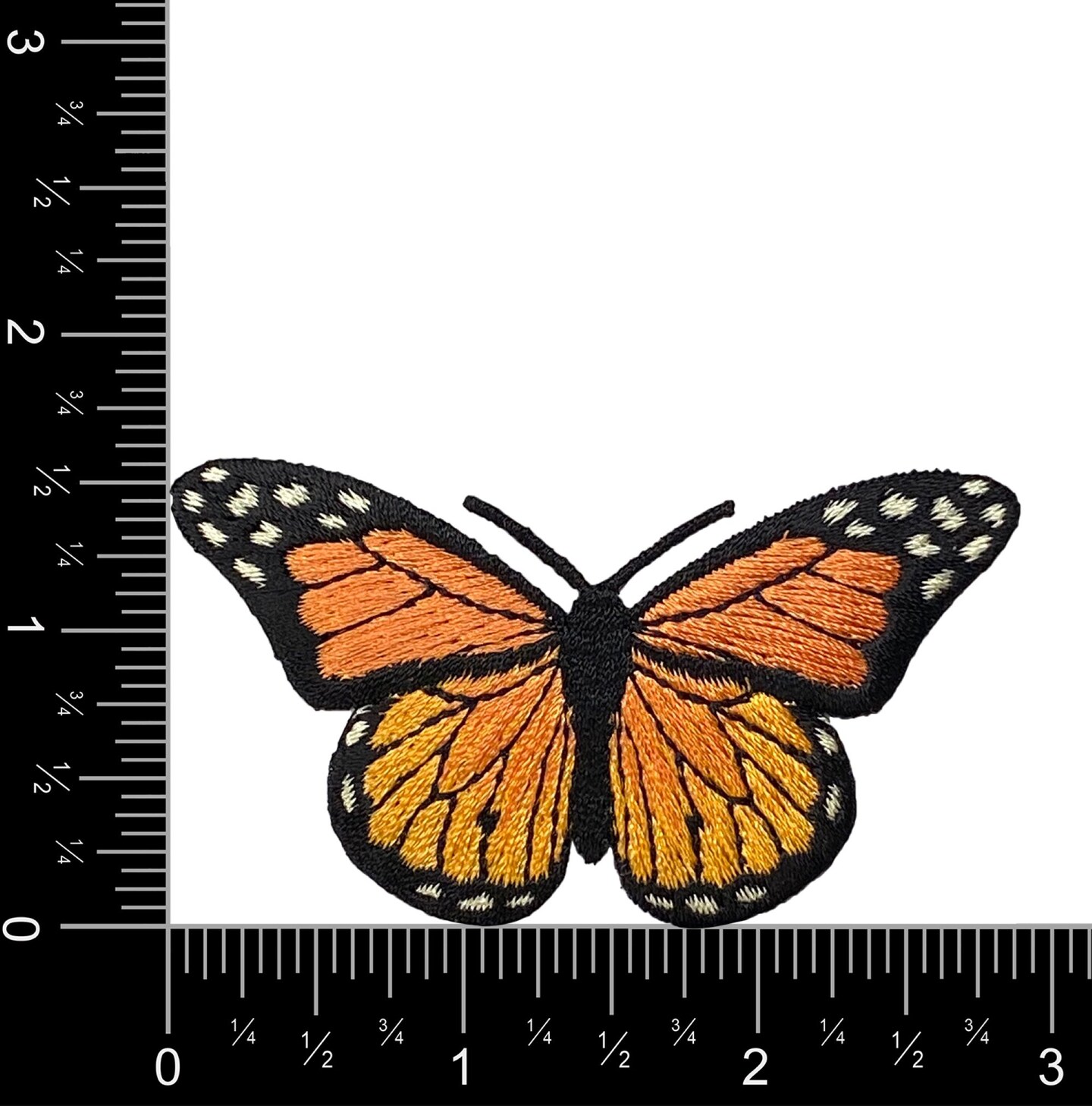 Orange Butterfly, Embroidered, Iron on Patch