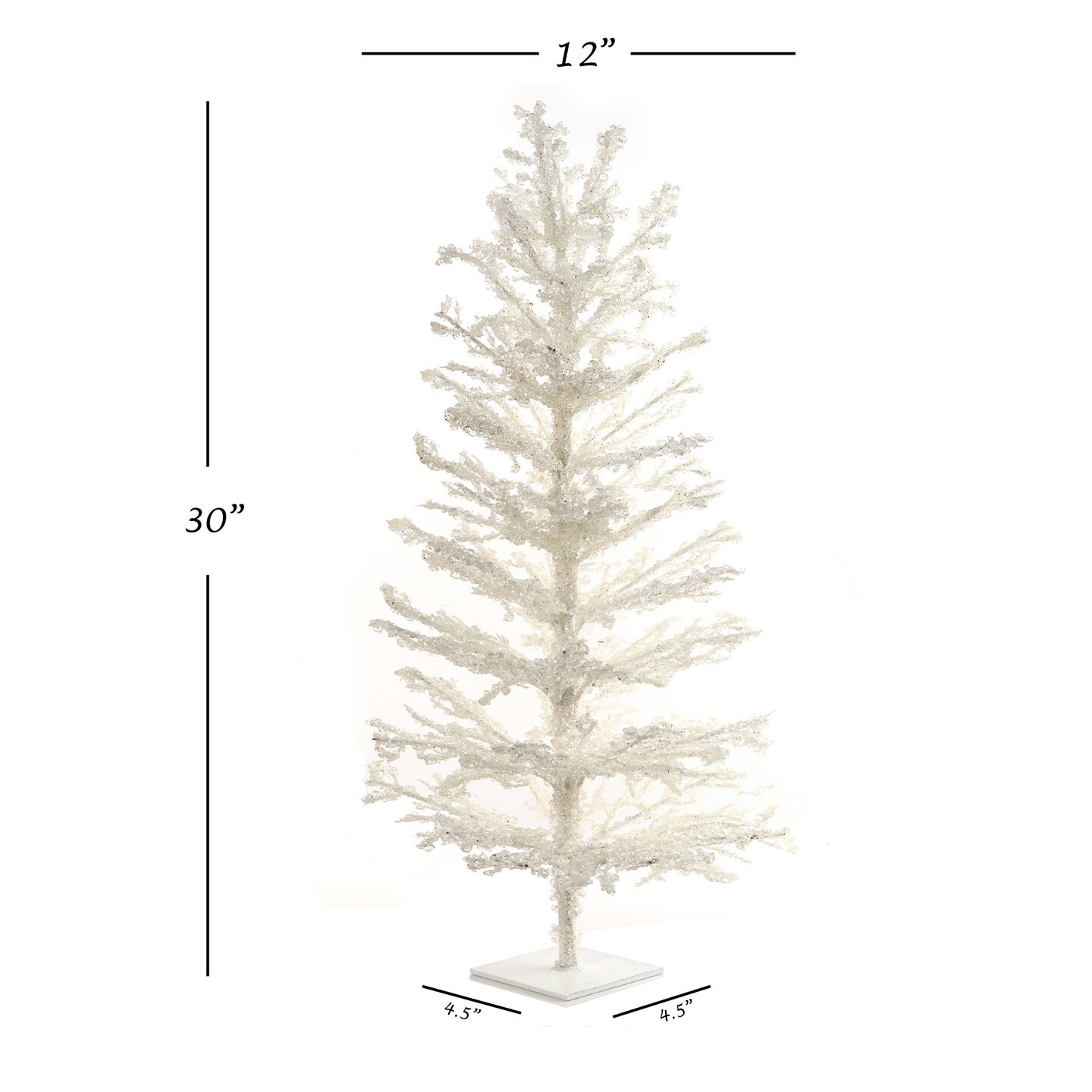 30-Inch Iced White Twig Tree with Metal Stand | Indoor Elegance | Festive Holiday Accents | Frosted Christmas Tree | Home &#x26; Office Decor