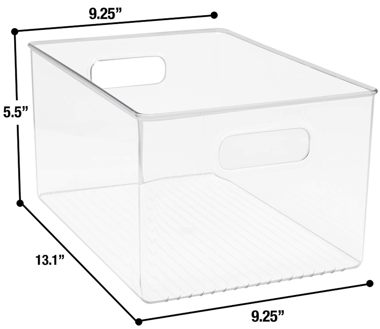 Sorbus 2 Pack Premium Fridge Bins- Thick Sturdy Plastic Refrigerator Pantry Organizer- Versatile Non-Slip Stackable Cabinet Organization- Bath, Makeup, Food Snack Packet Organizer- Clear Square Bin