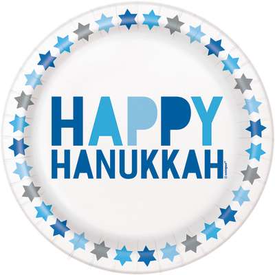 Starry Hanukkah Round 7&#x22; Dessert Plates, 8ct