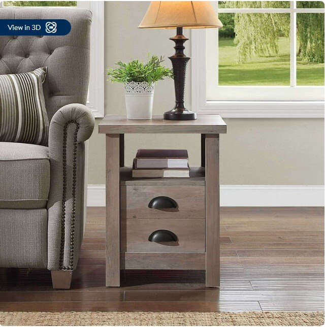 Granary Rustic Gray Modern Farmhouse End Table