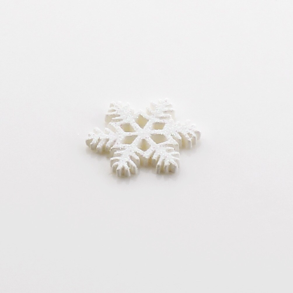White Glitter Snowflake Flatback Craft Embellishments (4 pcs)