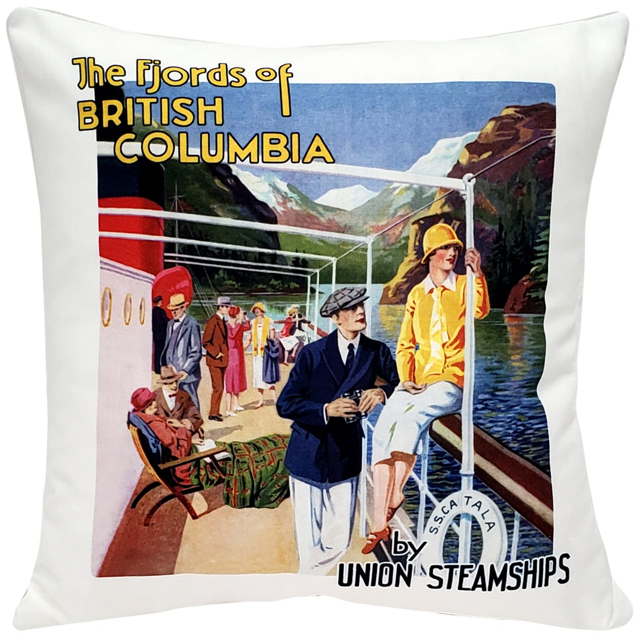Pillow D&#xFFFD;cor Fjords of British Columbia Throw Pillow 20x20, with Polyfill Insert
