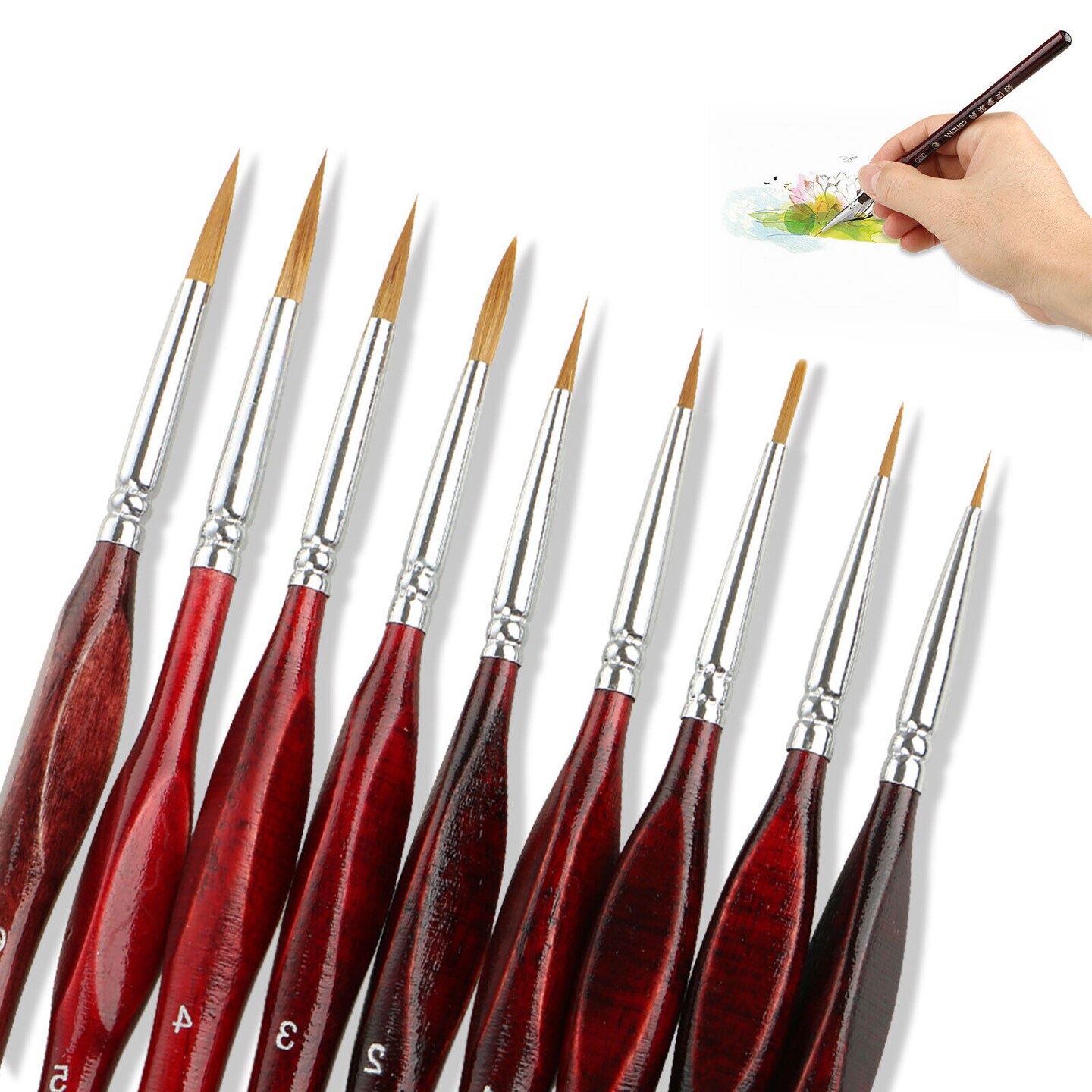 9Pcs Artist Detail Miniature Paint Brush Set Michaels