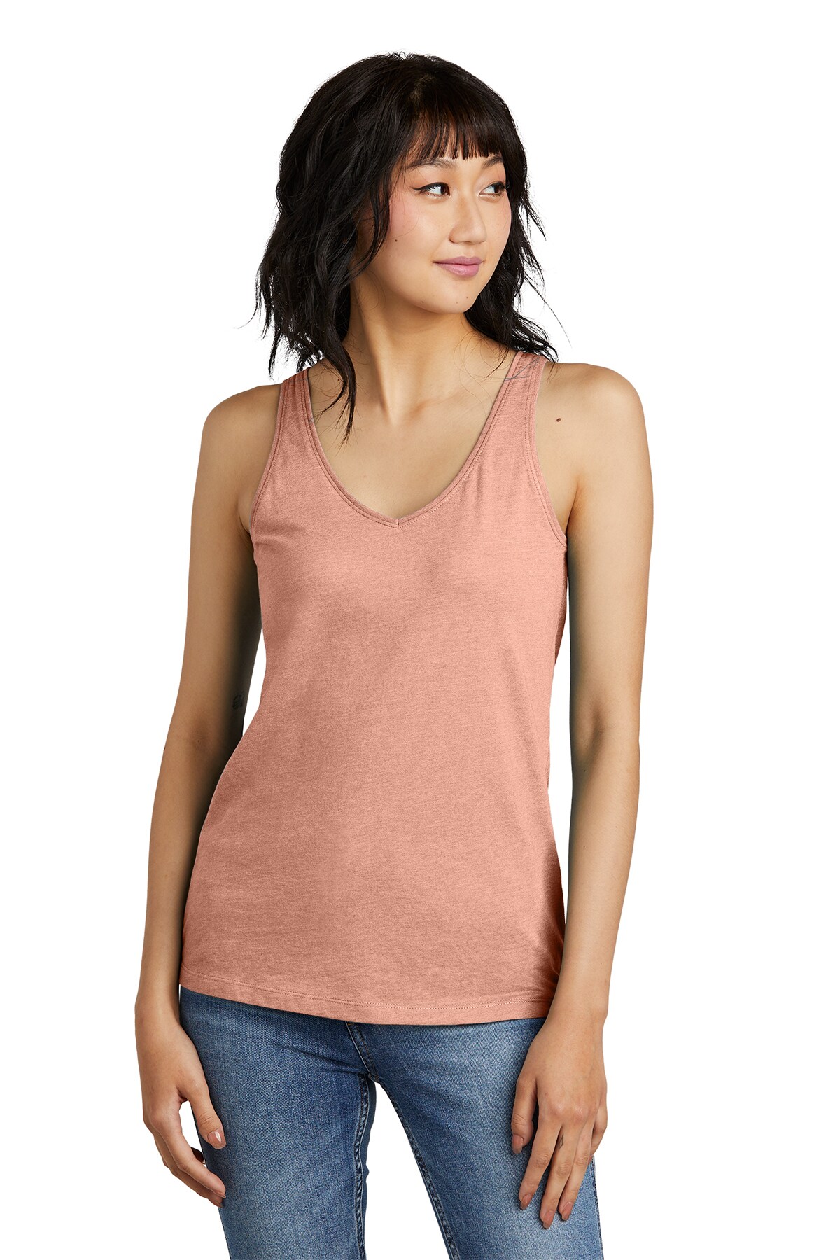 Premium Perfect Blend CVC V-Neck Tank-4.3-ounce, 60/40 combed ring spun ...