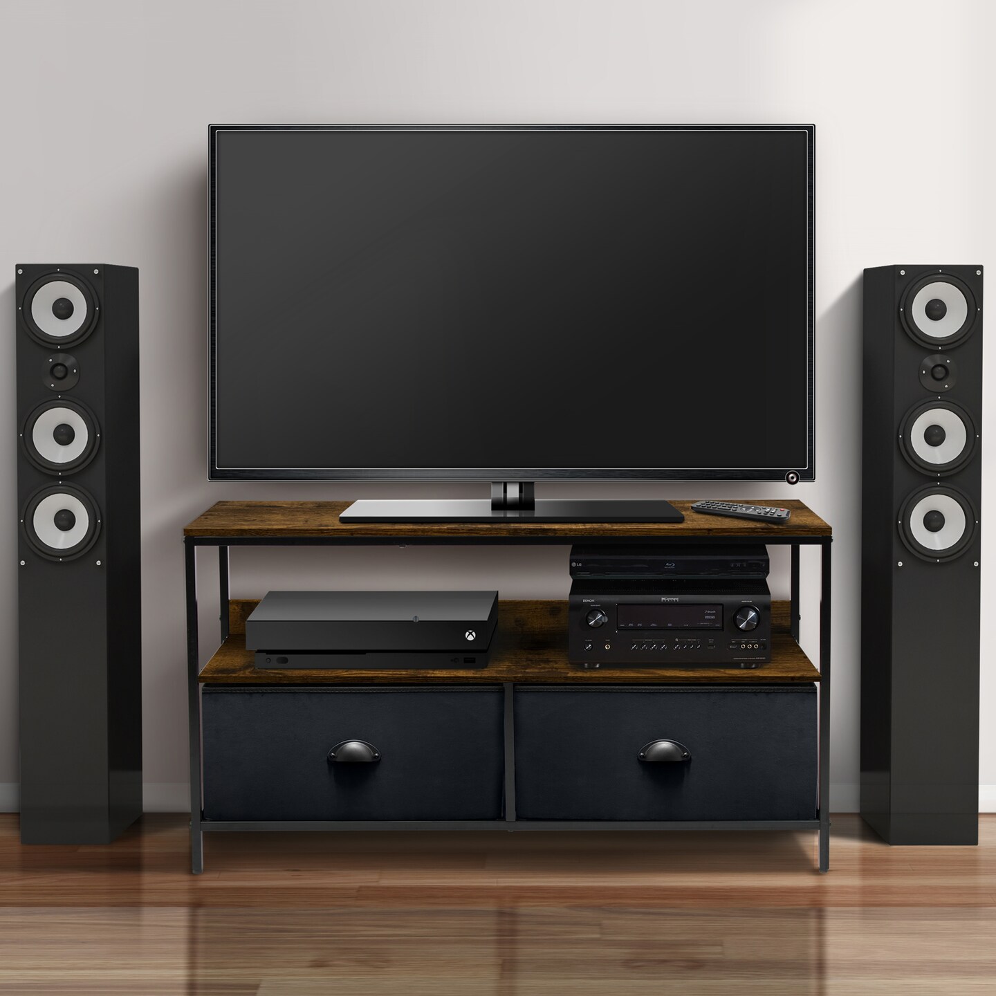 Sorbus TV Stand Dresser with 2 Drawers - Television Riser Chest with Storage - Bedroom, Living Room, Closet, &#x26; Dorm Furniture