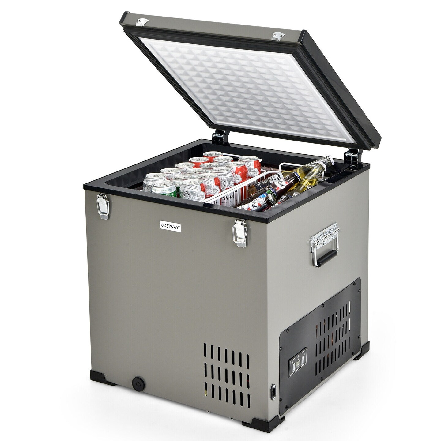 Portable Car Refrigerator with DC and AC Adapter