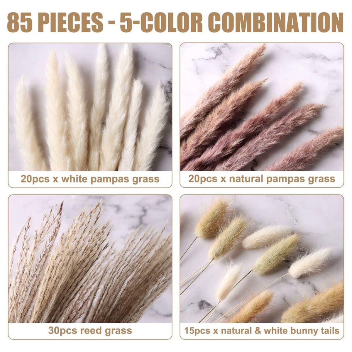 High Quality Dried Flowers for Arrangements 85 pcs