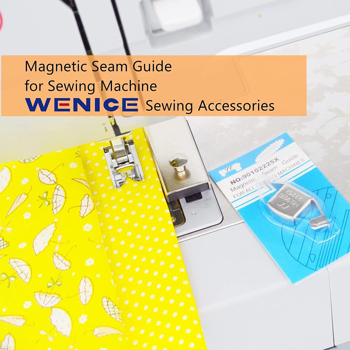 Universal MG1 Magnetic Seam Guide – Keep Sewn Lines Straight & Edges Tight  with This Heavy Duty Steel Magnet Mounted Strait-Edge Guide for Sewing 
