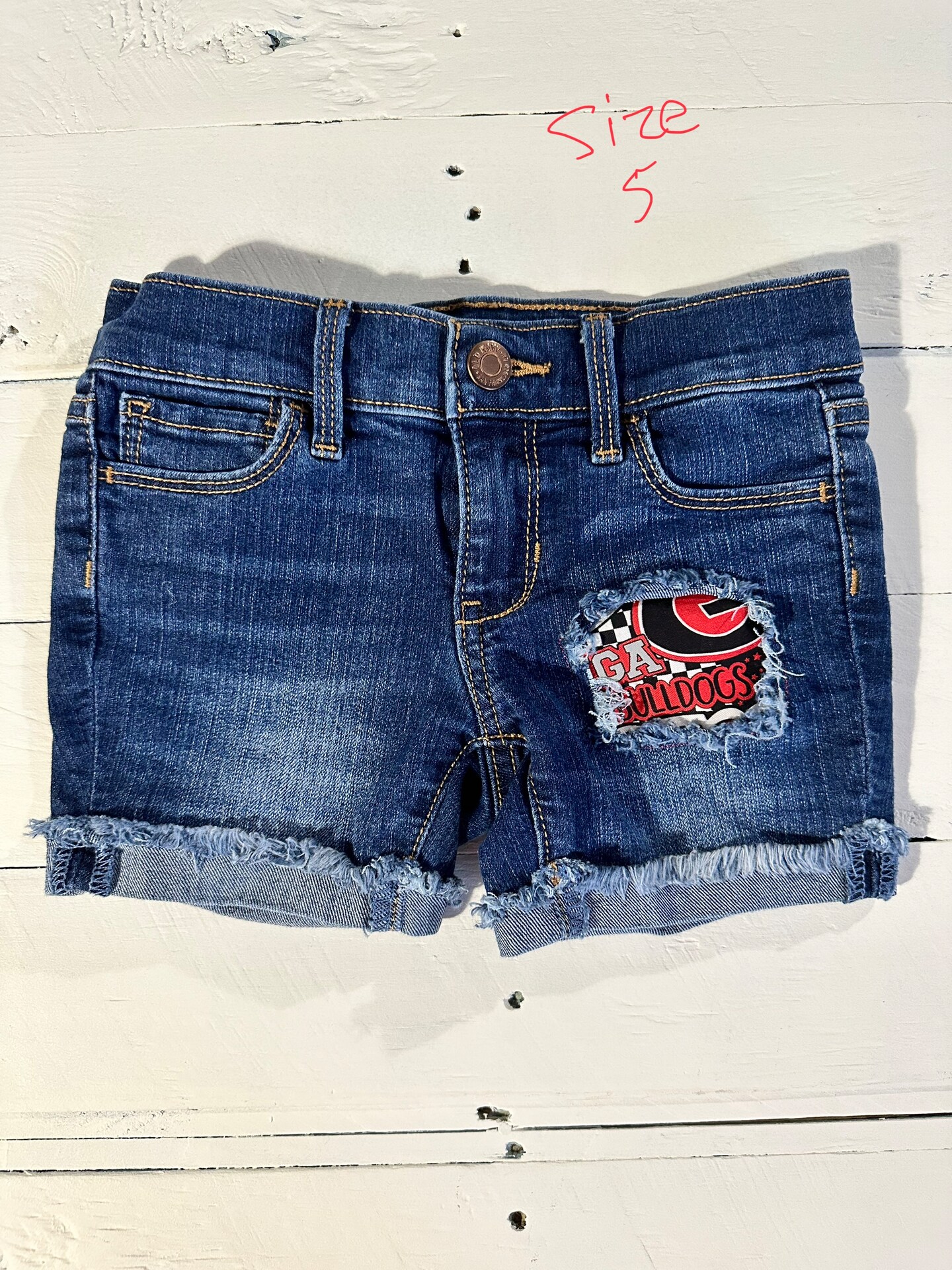 Boutique Children s Jean Shorts Georgia Bulldogs GO DAWGS MakerPlace by Michaels