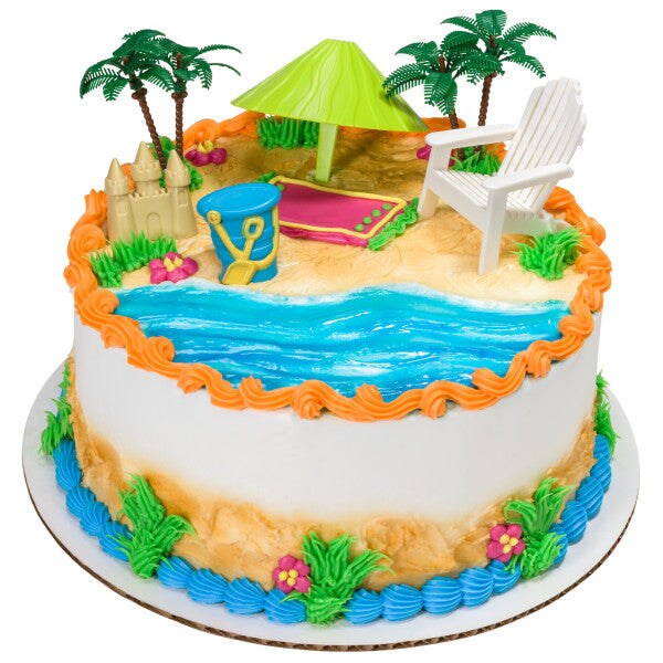 Beach Chair &#x26; Umbrella DecoSet&#xAE; Cake Decoration