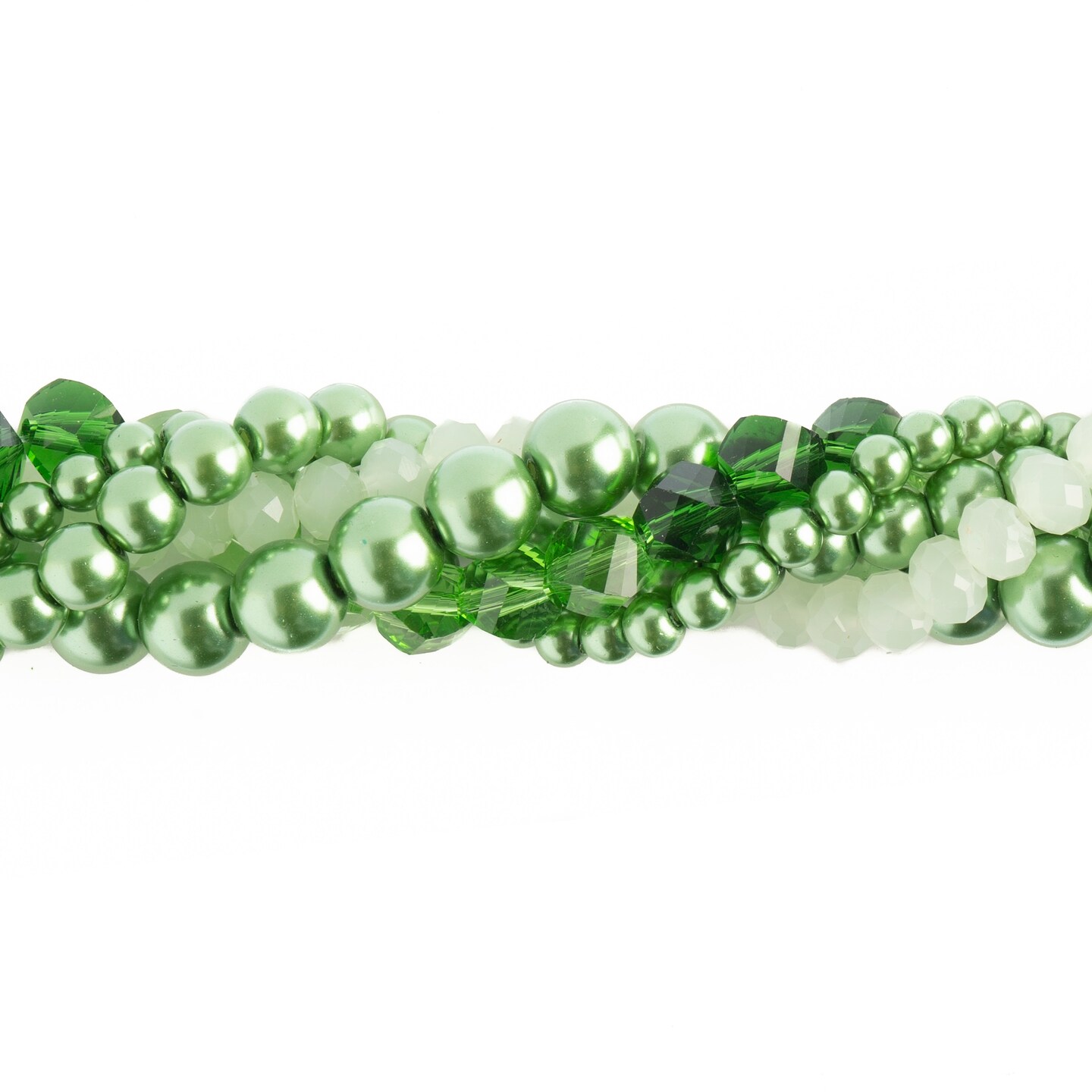 Crystal Lane DIY Fern Twisted Glass & Pearls Beads, 5 Strands