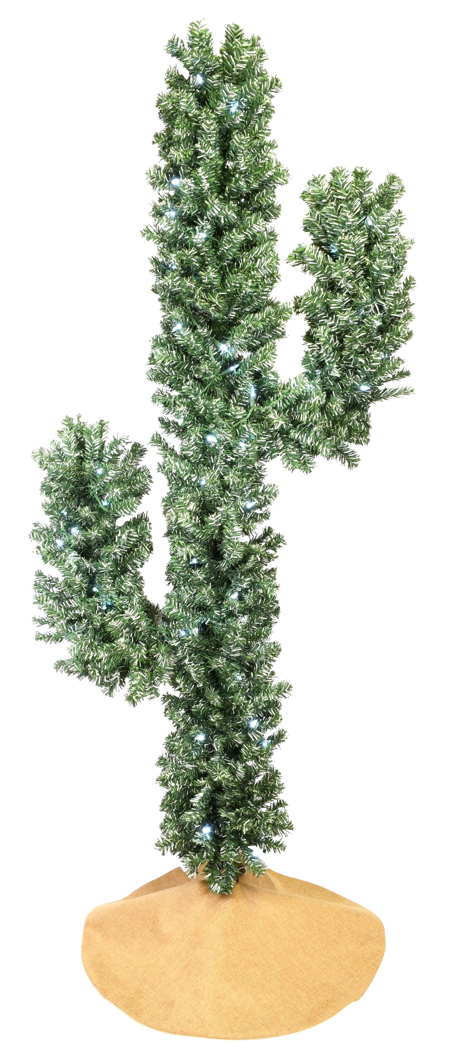 Tree Buddees Pre-lit LED Lights Cactus Christmas Tree 6 Foot Tall (White Lights)