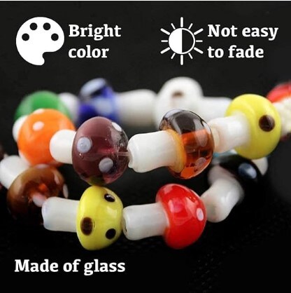 Murano Handmade Lampwork Glass Smooth Loose Beads Holes Beads Fit Jewelry Making Findings Charm Mushroom Bead Mixed Color Fashion