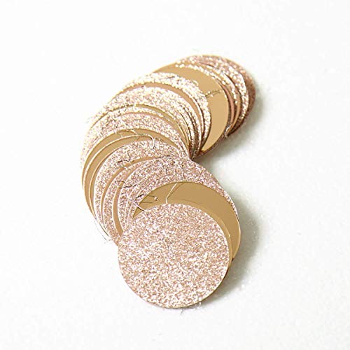 4 strings of 13 feet  Glitter Champagne Gold Decorations Paper Circle Dots Garland Party Streamers Bunting Backdrop Hanging Decor Banner/Wedding/Bachelorette/Bridal Shower/Christmas/New Year/Home/Engagement/