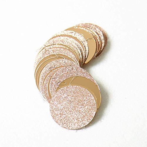 Decor365 Glitter Champagne Gold Decorations Paper Circle Dots Garland Party Streamers Bunting Backdrop Hanging Decor Banner/Wedding/Bachelorette/Bridal Shower/Christmas/New Year/Home/Engagement/