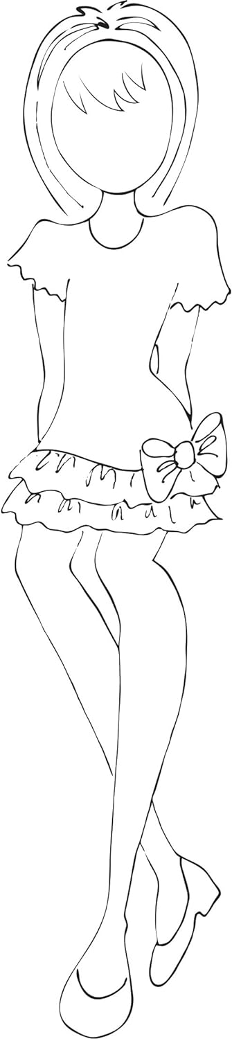Prima Marketing Scrapbooking Queen Julie Nutting Mixed Media Cling Rubber Stamps, Dita Cute Girl 655350910785