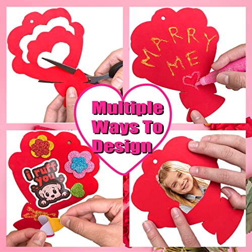 Uranus&#x26;No.1 Valentines Day Foam Crafts Set, Heart Bear Bouquet Arts and Crafts Kits for Kids, DIY Craft for Preschool Classroom Activity, Ideal Gifts for Boy/Girl or Wedding Anniversary