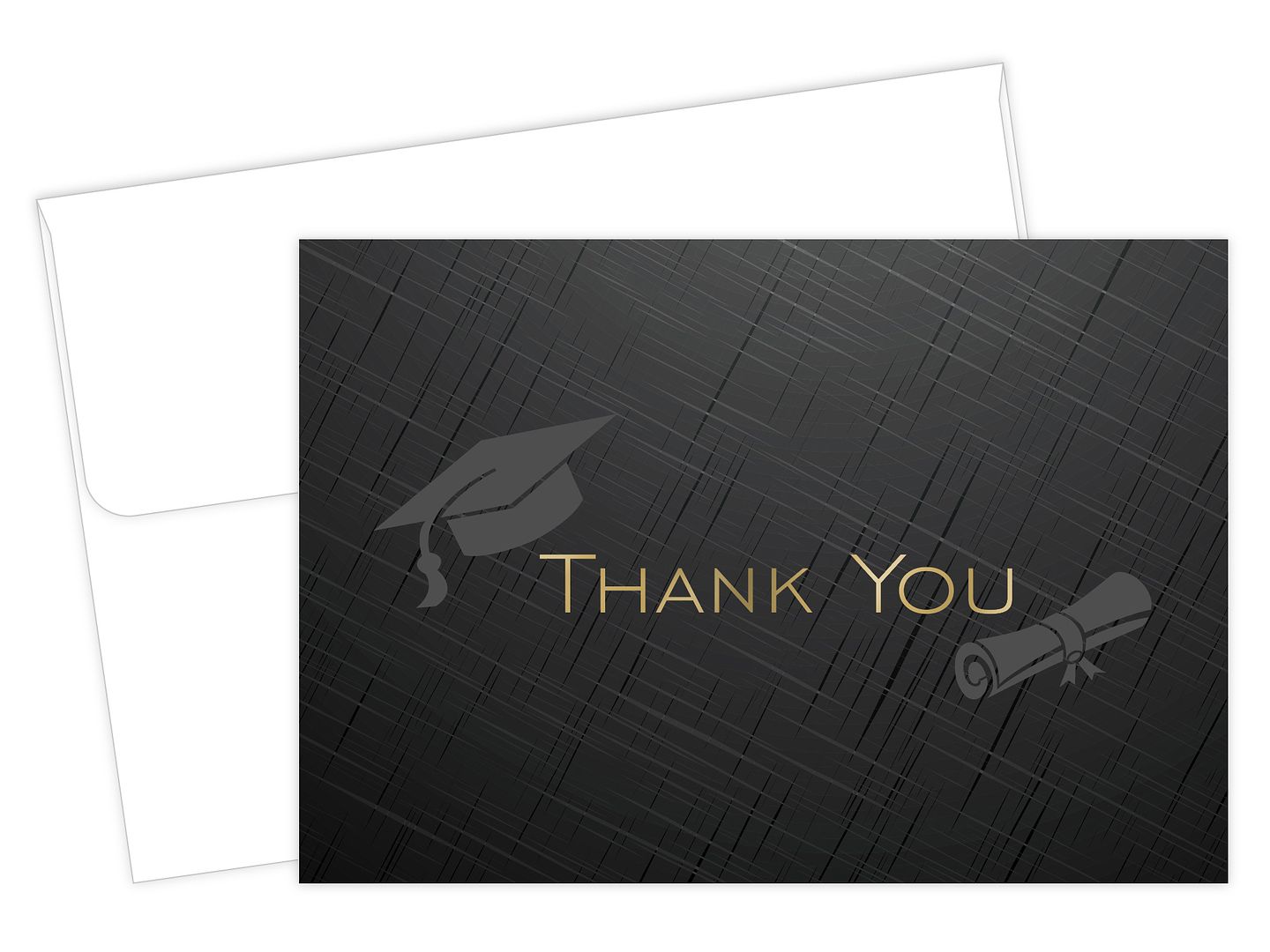 Great Papers! Thank You Note Card and White Envelope, Grad with Gold Foil, 4.75&#x22; x 3.375&#x22;(folded), 50 count