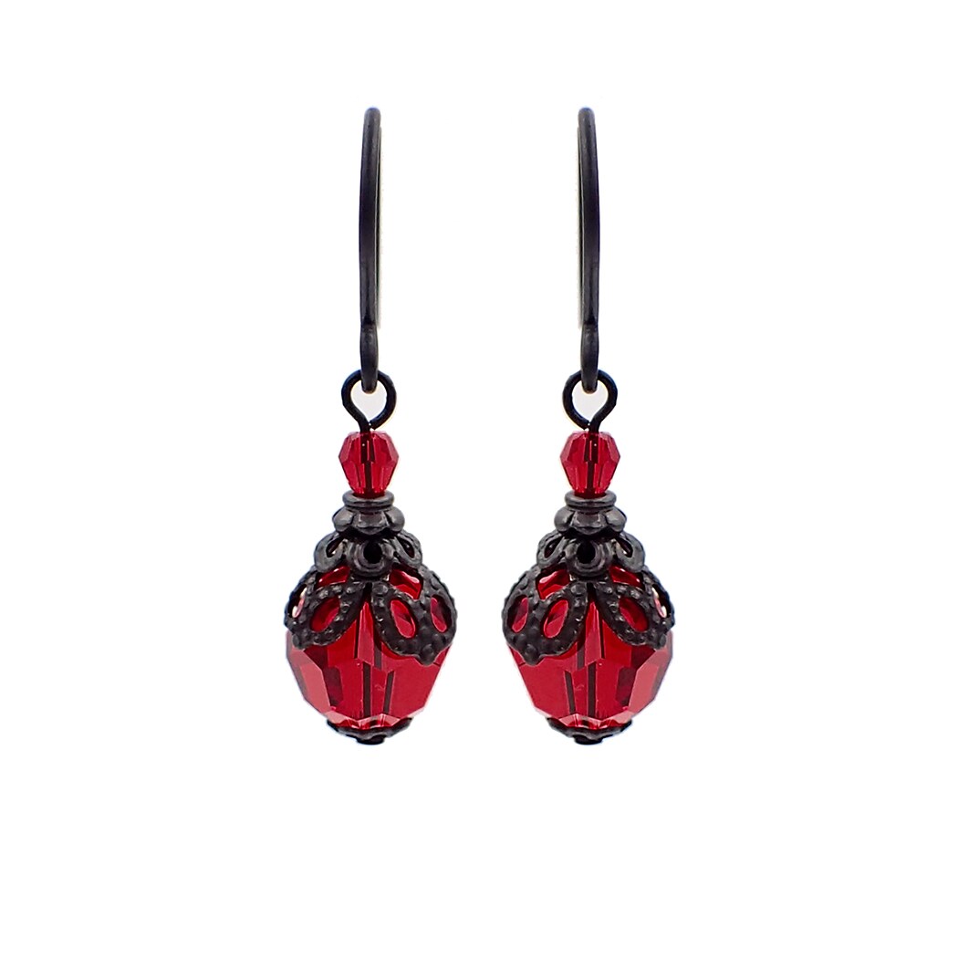 black dress red earrings Gold & Black Hoop Earrings - All Jewelry