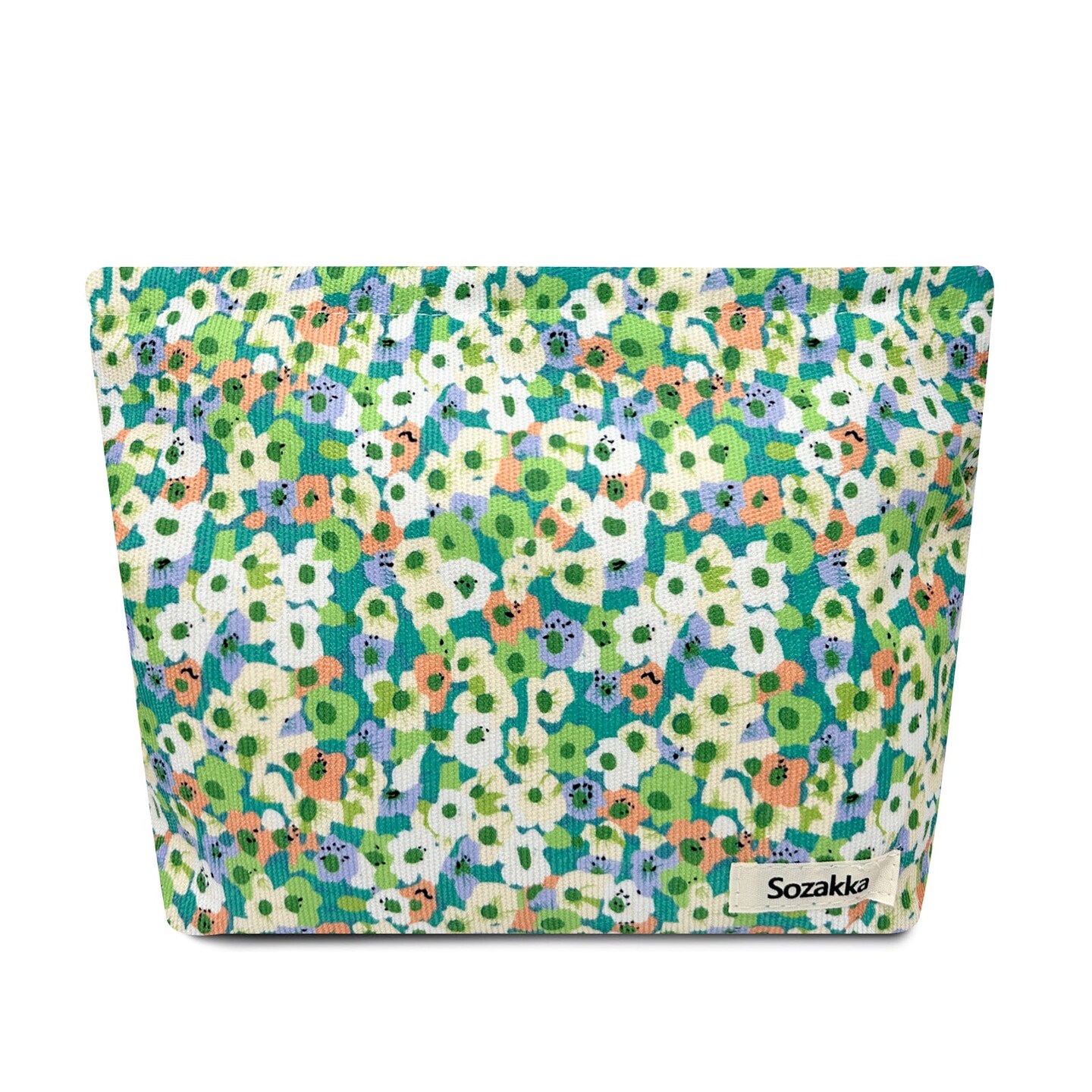 Wrapables Cosmetic Pouch, Makeup and Toiletry Travel Bag, Green Floral