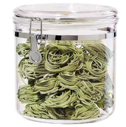 Airtight Food Storage Container, Jumbo Clear Canister with Clamp Lid, 150 oz - for Kitchen & Pantry Storage of Bulk, Dry Foods Including Pasta, Flour, Sugar, Coffee, Rice, Tea, Spices & Herbs
