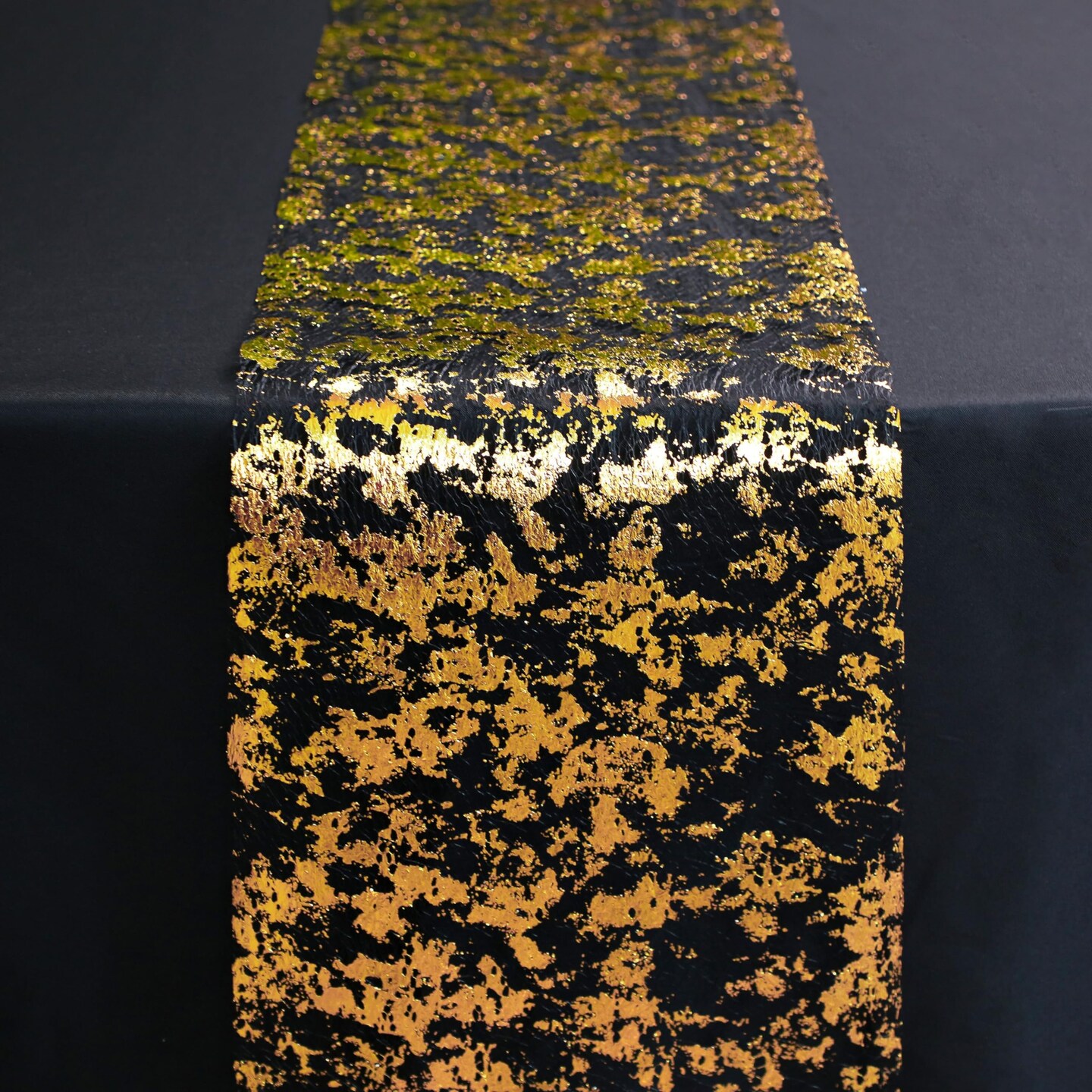 49 Feet 588 inches Black and Gold Table Runner Sparkly Golden Metallic Foil Runners Decorations Glitter for Wedding Christmas Thanksgiving Anniversary Party Birthday by Snowkingdom