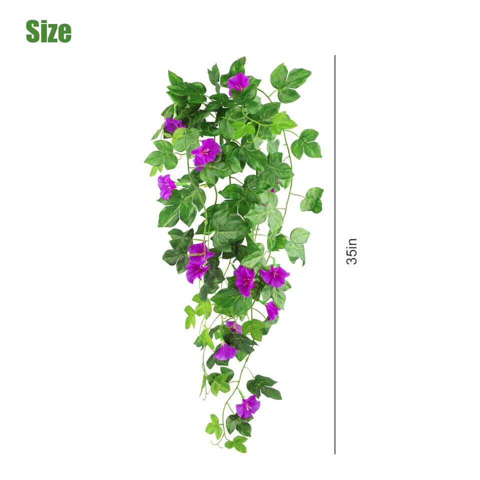 Artificial Fake Morning Glory Flower Vine Hanging Garland Plant.