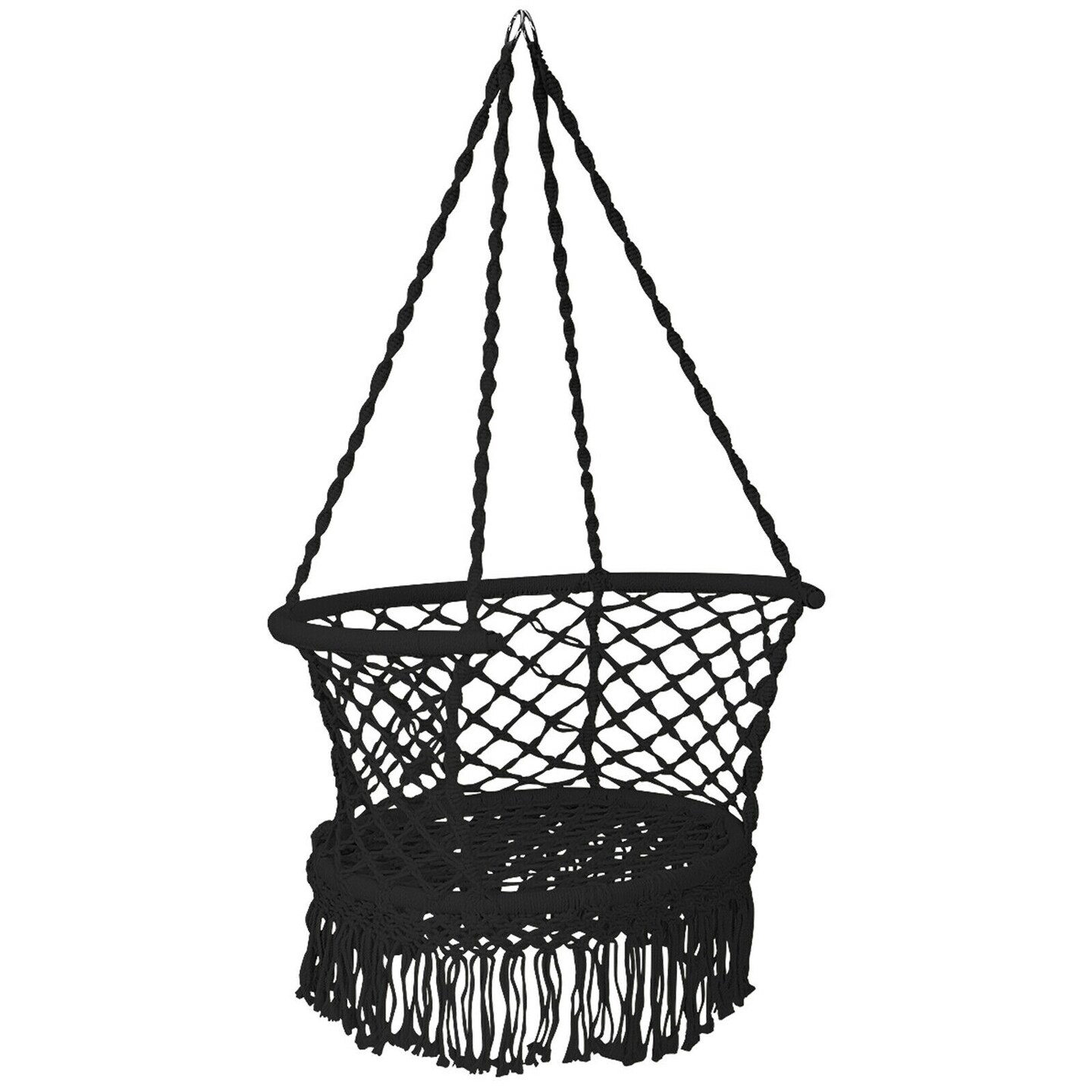 Hanging Hammock Chair Macrame Swing Hand Woven Cotton Backrest