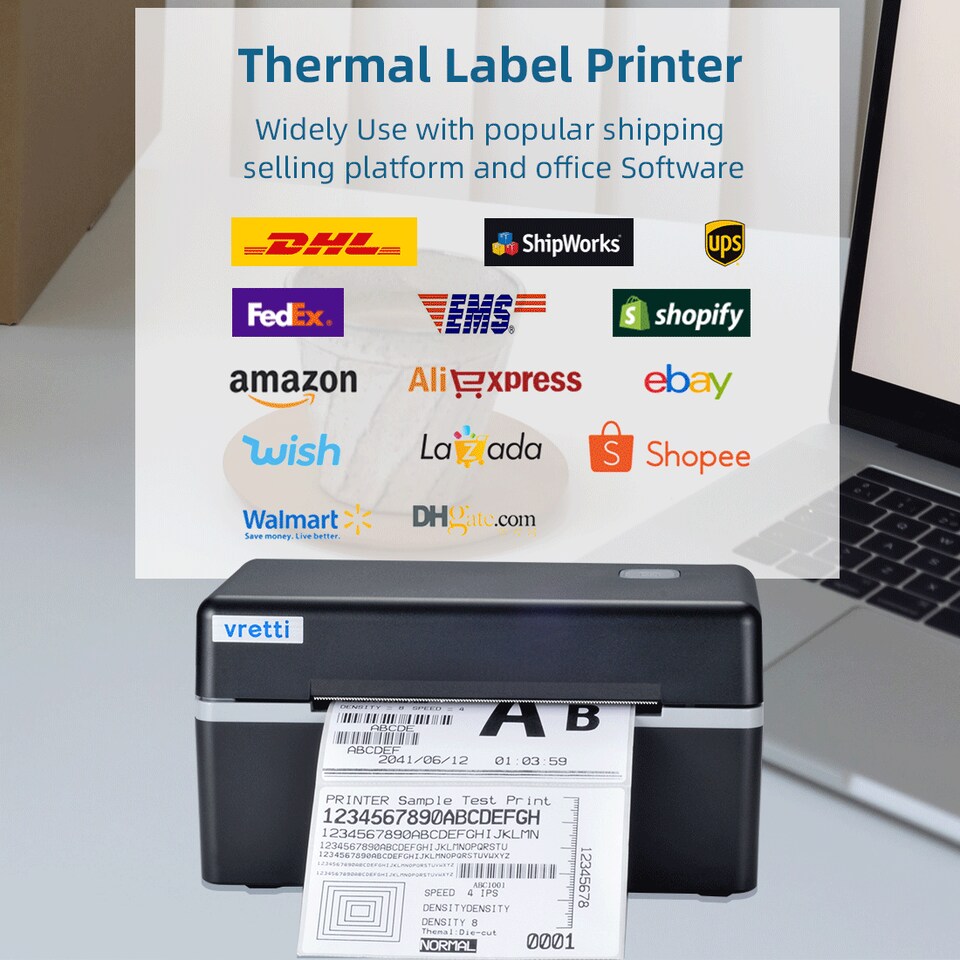 Wireless Bluetooth Thermal Shipping Label Printer For Smart Phone.