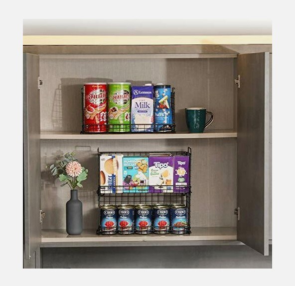 Food Storage Organizer With 3 Handles Stackable Pantry Baskets