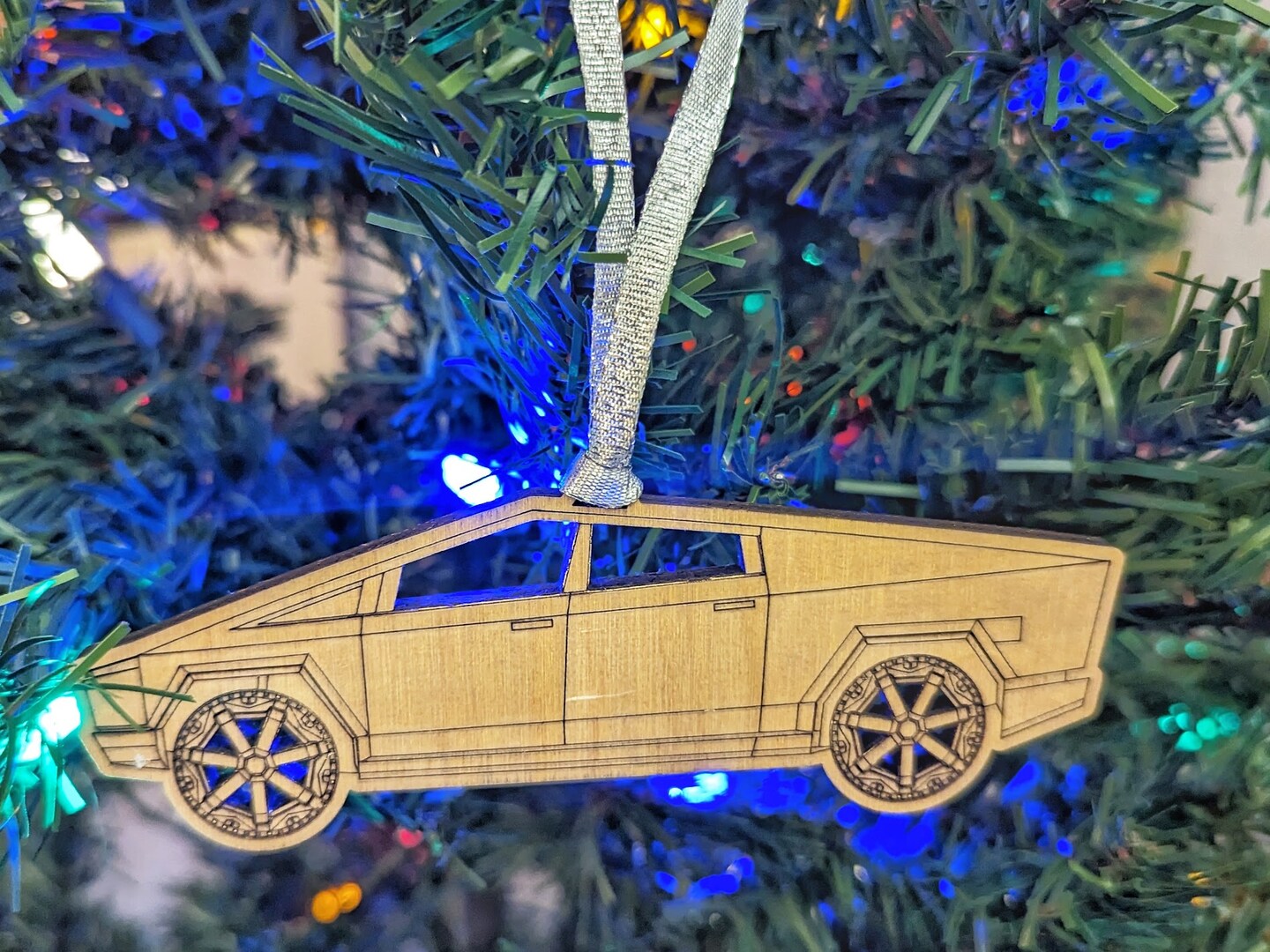 Tesla Cyber Truck - Christmas Ornament - Laser Cut - Birch Wood ...