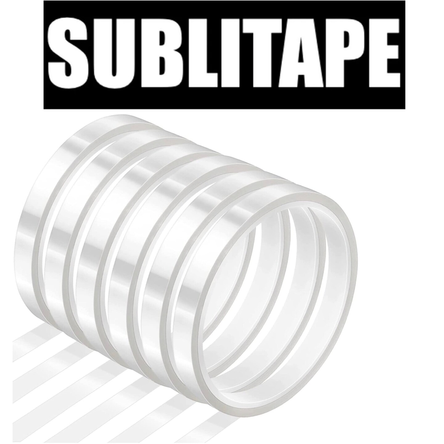 6 rolls Heat resistant Tapes Sublimation Press Transfer Thermal Tape 4mmx30m SUBLITAPE CLEAR