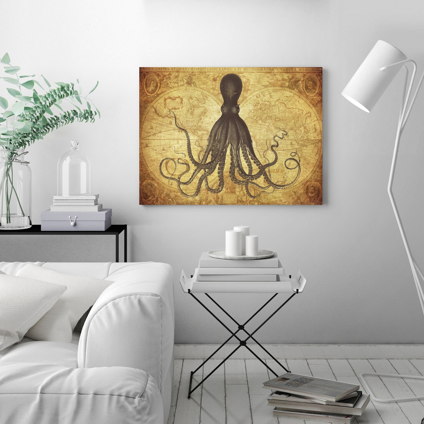 Gold Octo Map by Adams Ale  Gallery Wrapped Canvas - Americanflat