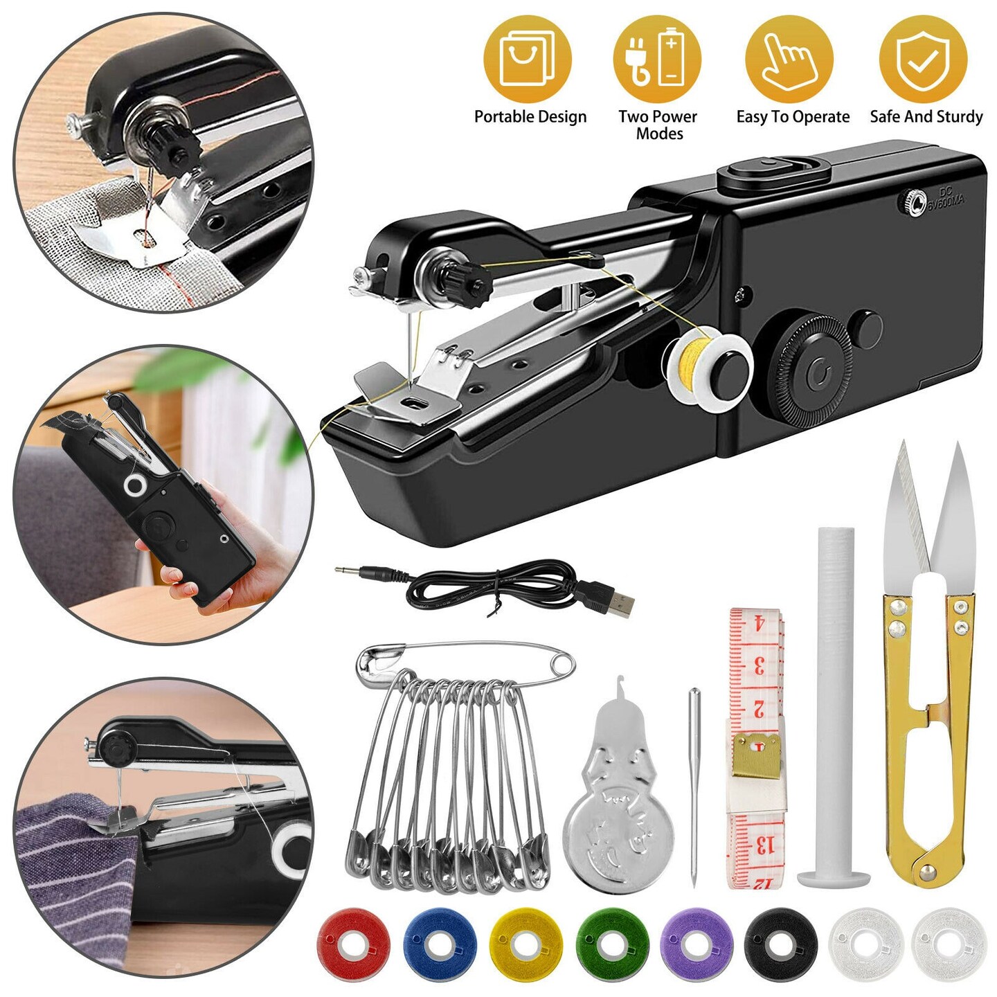 Portable Cordless Mini Sewing Machine for DIY Travel and Home Use