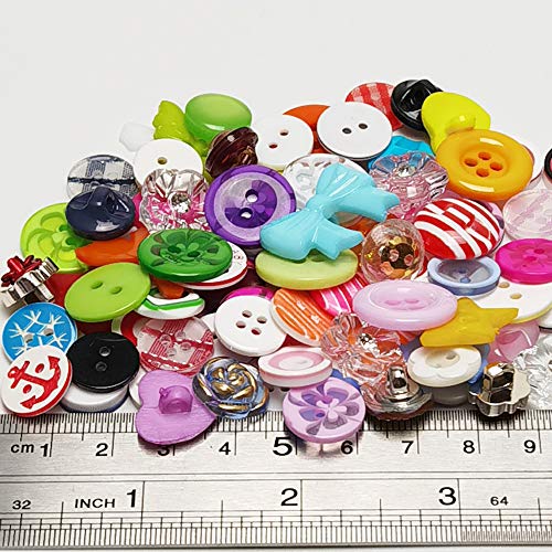 Random 100 Pieces Small Plastic Buttons DIY Sewing Craft Accessory (Mix)