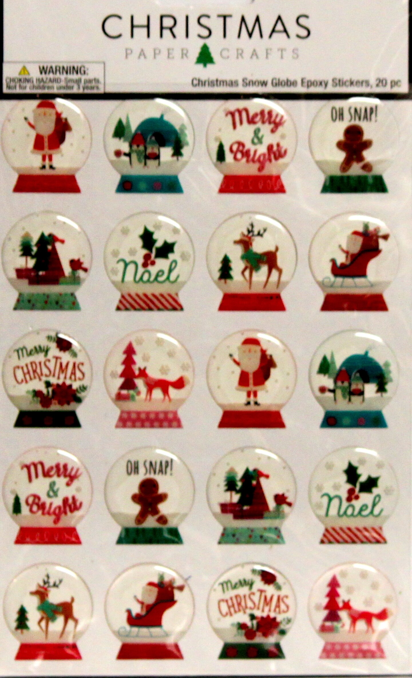 Christmas Paper Crafts Snow Globe Dimensional Epoxy Stickers