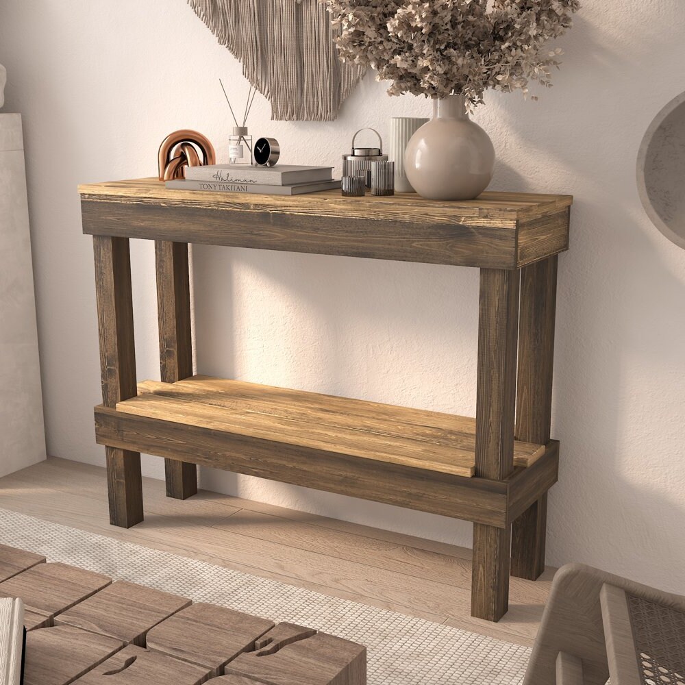 Small Rustic Space Saver Sofa Table