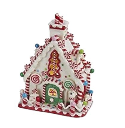 Gingerbread Candy Cane House -  Battery-Operated