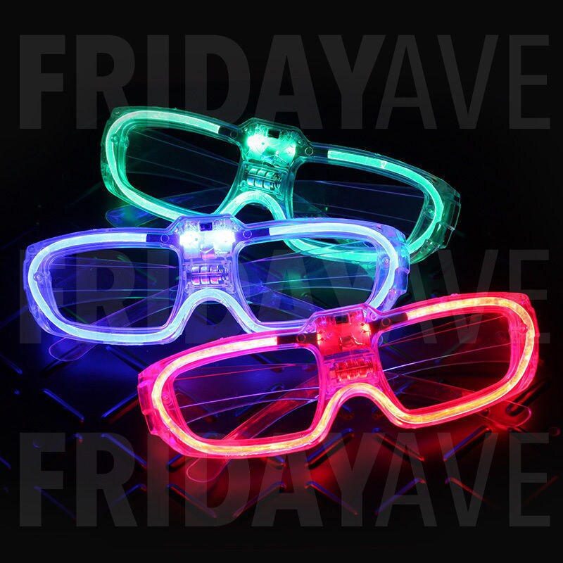 thumbnail image 2 of 12 Pack LED Shutter Shades – Light Up Slot Glasses For Rave, Wedding, Party Favors 2 of 4