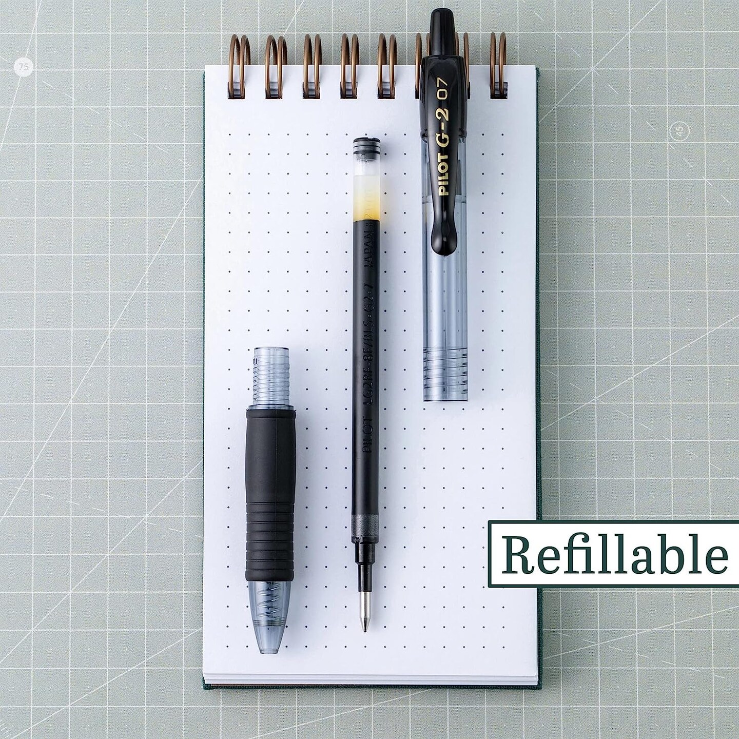 G2 Premium Refillable &#x26; Retractable Rolling Ball Gel Pens, Fine 0.7mm, Black (31020)