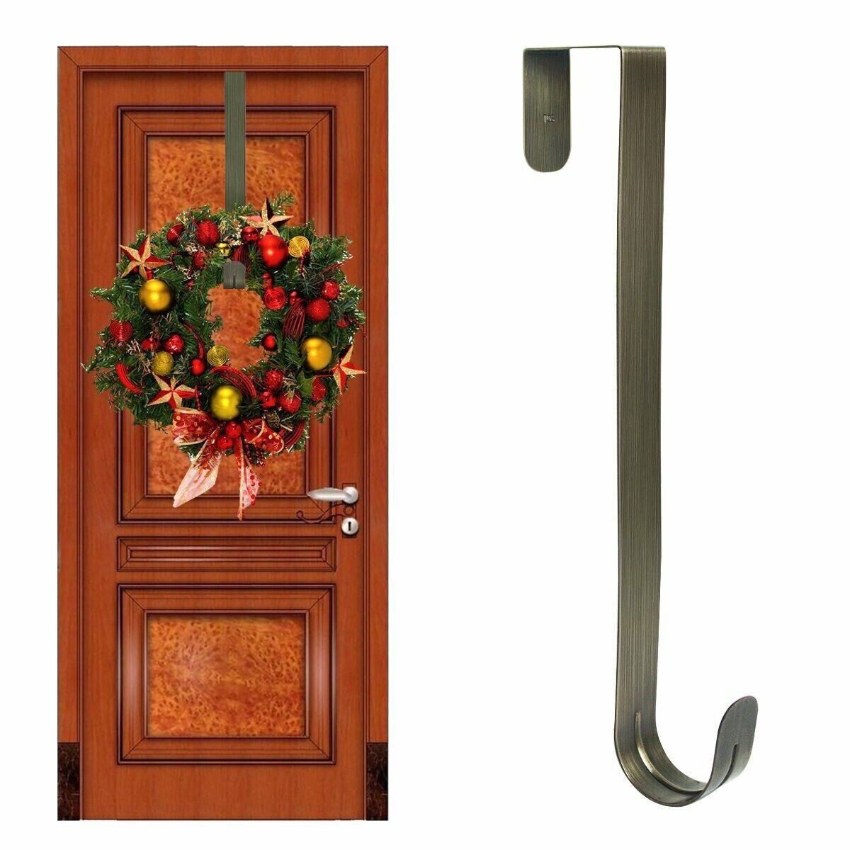 Front Door Christmas Wreath Metal Hanger Hooks 12&#x22;/15&#x22;