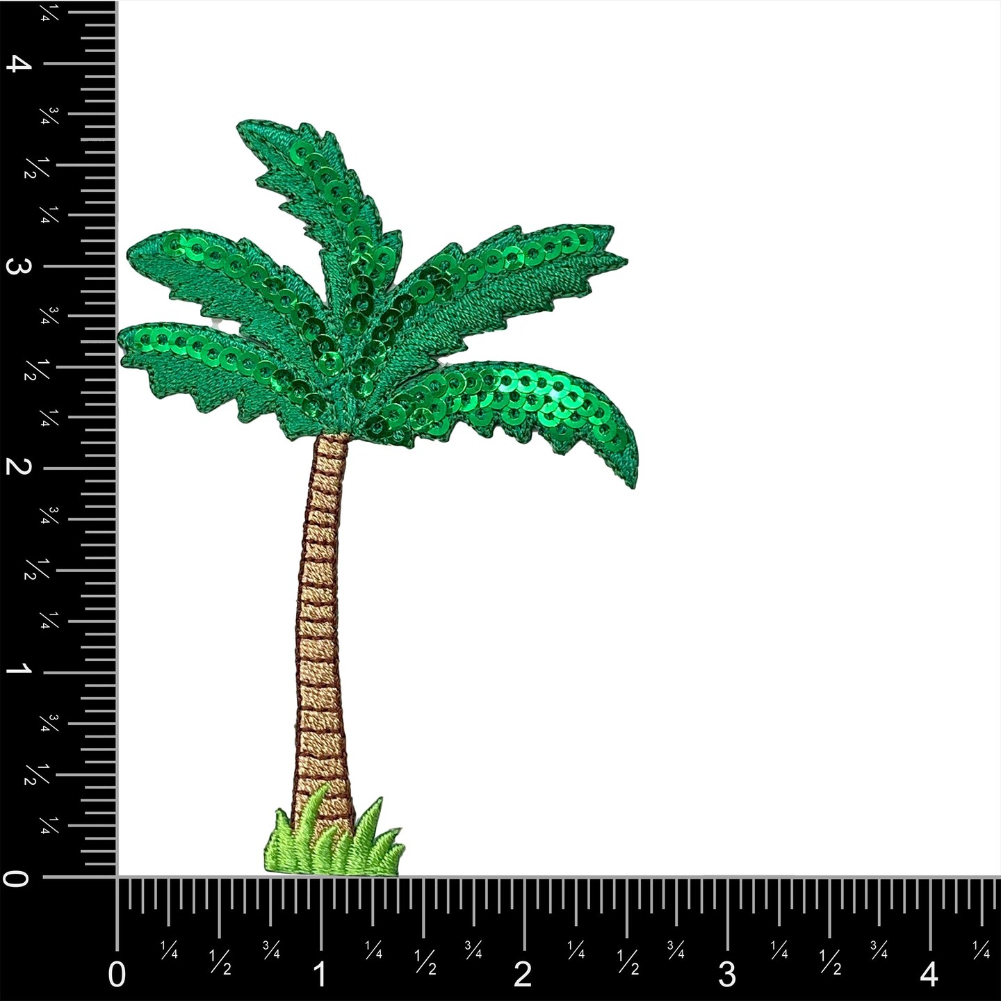 Sequin Palm Tree, Beach, Coastal, Embroidered, Iron on Patch