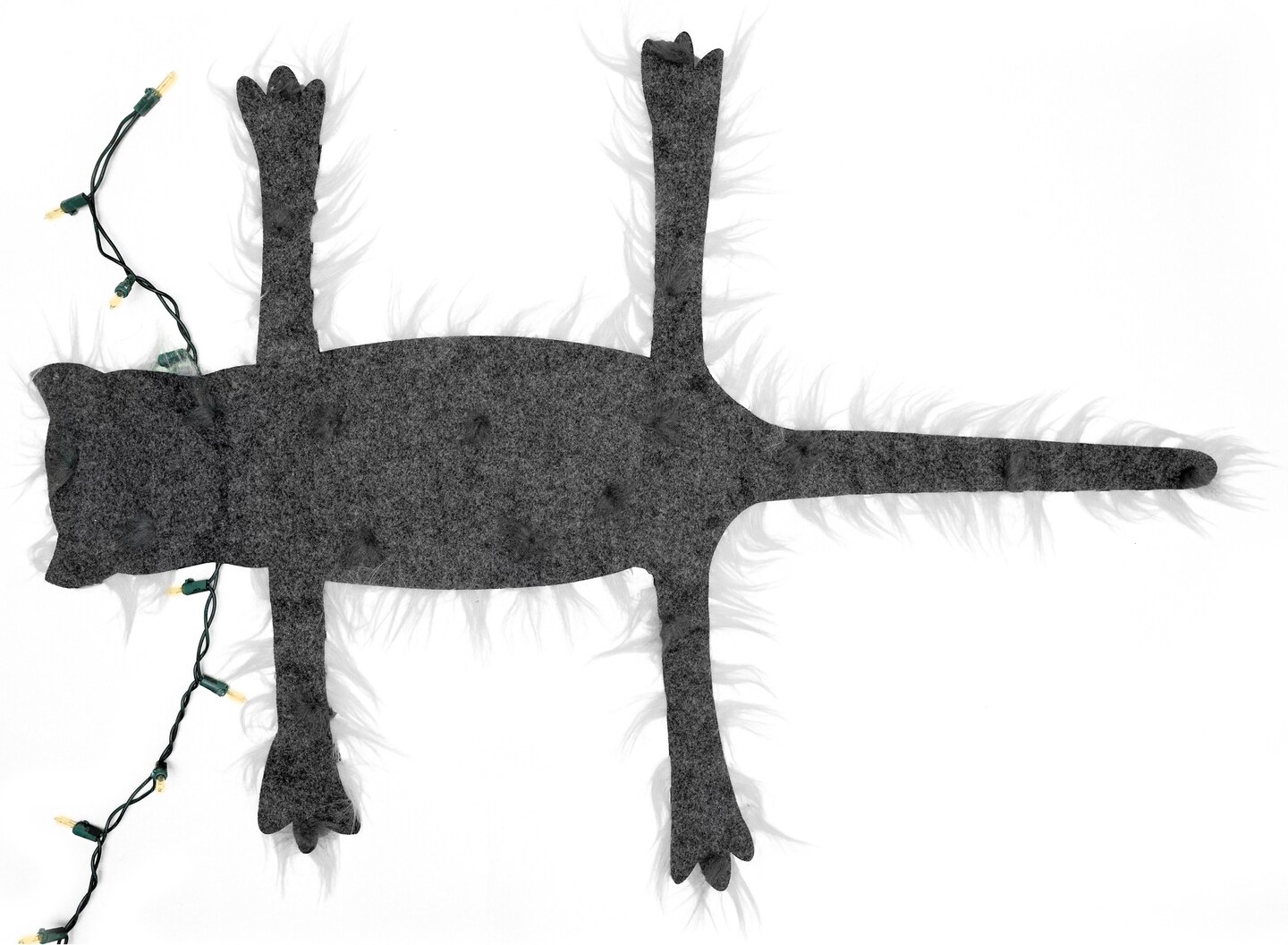 Tree Buddees LED Light Up Fried Cat Rug Funny Christmas Lights Decoration