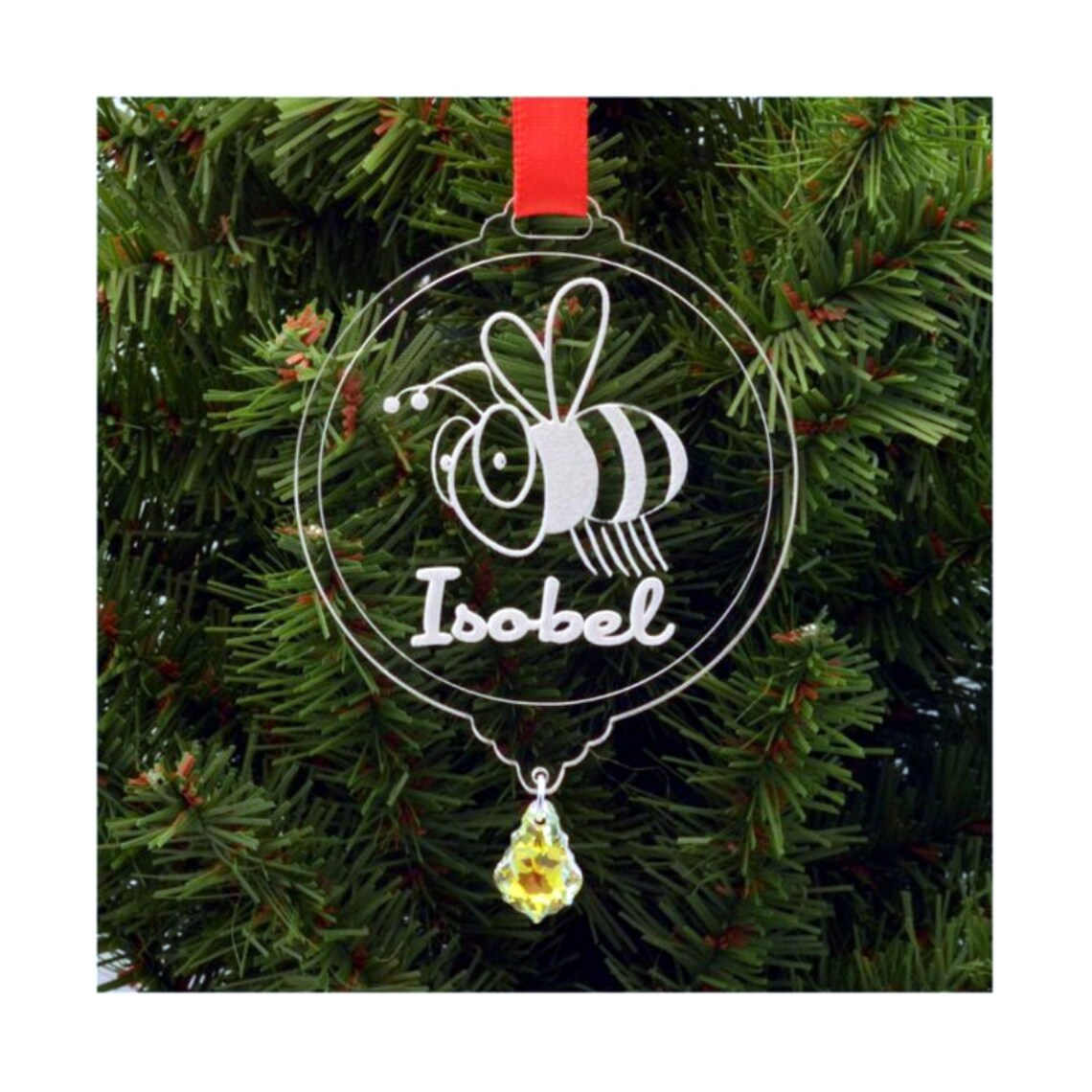 Glowing Bee Mosaic, Bee Circle Ceramic Ornament Christmas Gift For Bee –  Famhose