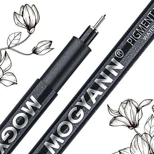 Mogyann Drawing Pens Black Art Pens for Drawing 12 Size Waterproof Ink Pens  for Artists Sketching, Manga, Writing